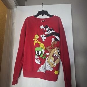 Warner Bros. Red Long Sleeve Tee with Looney Tunes Characters